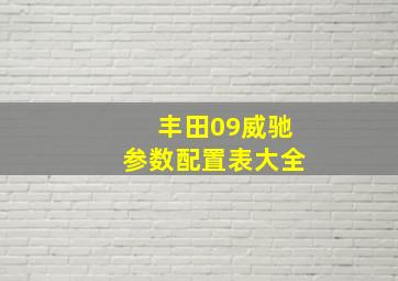 丰田09威驰参数配置表大全