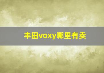 丰田voxy哪里有卖