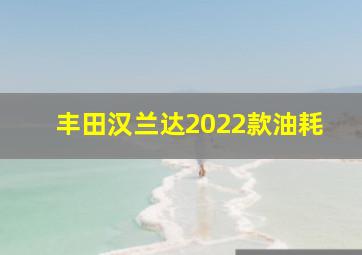 丰田汉兰达2022款油耗