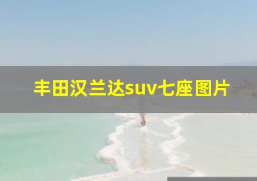 丰田汉兰达suv七座图片