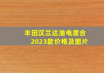 丰田汉兰达油电混合2023款价格及图片