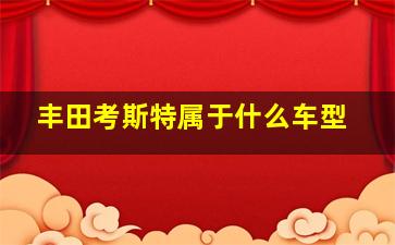 丰田考斯特属于什么车型