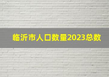 临沂市人口数量2023总数