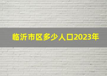 临沂市区多少人口2023年