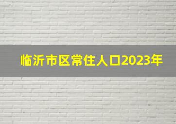 临沂市区常住人口2023年