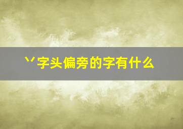 丷字头偏旁的字有什么