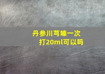 丹参川芎嗪一次打20ml可以吗