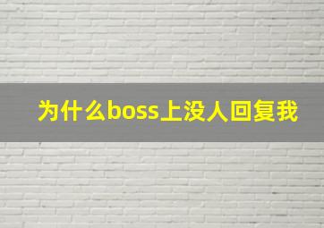 为什么boss上没人回复我