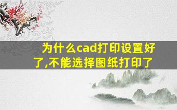 为什么cad打印设置好了,不能选择图纸打印了