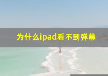 为什么ipad看不到弹幕