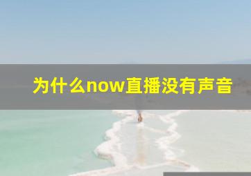 为什么now直播没有声音