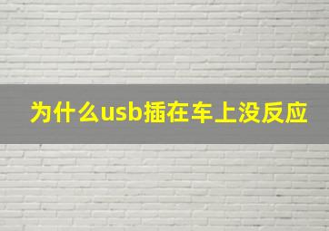 为什么usb插在车上没反应