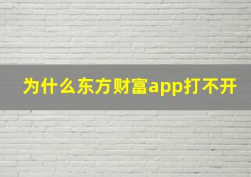 为什么东方财富app打不开