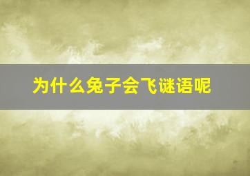 为什么兔子会飞谜语呢