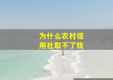 为什么农村信用社取不了钱