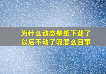 为什么动态壁纸下载了以后不动了呢怎么回事