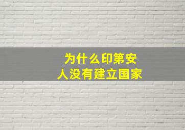 为什么印第安人没有建立国家