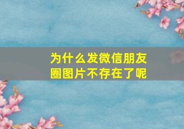 为什么发微信朋友圈图片不存在了呢