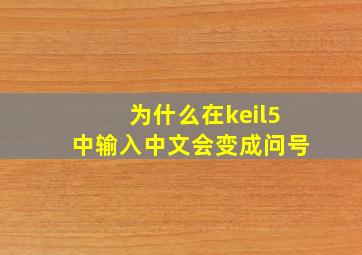 为什么在keil5中输入中文会变成问号