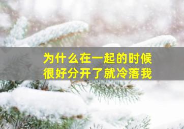 为什么在一起的时候很好分开了就冷落我