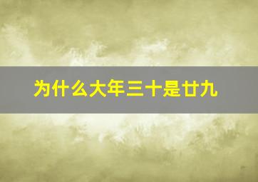 为什么大年三十是廿九