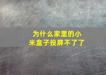 为什么家里的小米盒子投屏不了了