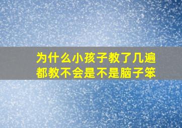 为什么小孩子教了几遍都教不会是不是脑子笨