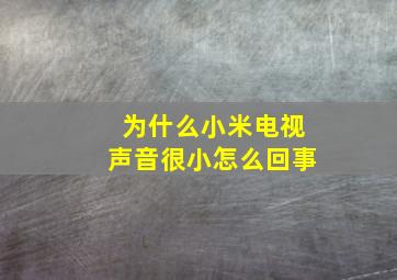 为什么小米电视声音很小怎么回事