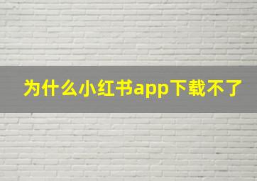 为什么小红书app下载不了