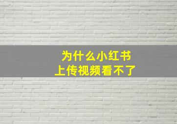 为什么小红书上传视频看不了