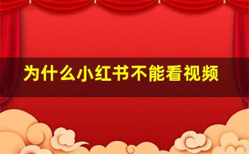 为什么小红书不能看视频