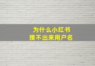 为什么小红书搜不出来用户名