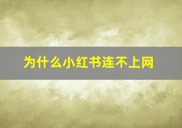 为什么小红书连不上网