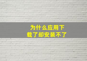 为什么应用下载了却安装不了