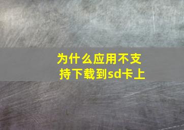 为什么应用不支持下载到sd卡上