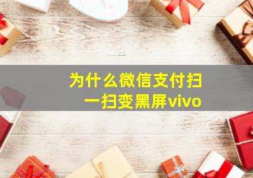 为什么微信支付扫一扫变黑屏vivo