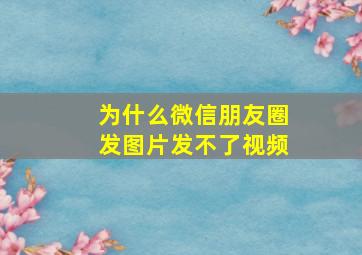 为什么微信朋友圈发图片发不了视频