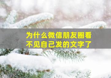 为什么微信朋友圈看不见自己发的文字了