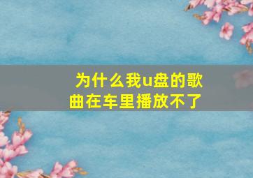 为什么我u盘的歌曲在车里播放不了