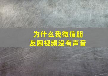 为什么我微信朋友圈视频没有声音