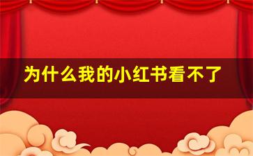 为什么我的小红书看不了