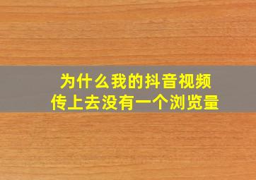 为什么我的抖音视频传上去没有一个浏览量