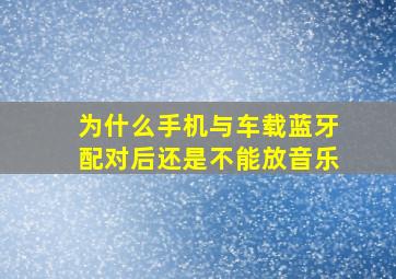 为什么手机与车载蓝牙配对后还是不能放音乐