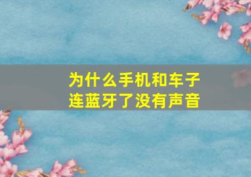 为什么手机和车子连蓝牙了没有声音