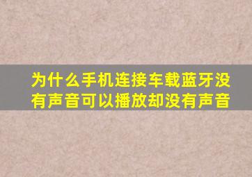 为什么手机连接车载蓝牙没有声音可以播放却没有声音