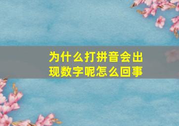 为什么打拼音会出现数字呢怎么回事