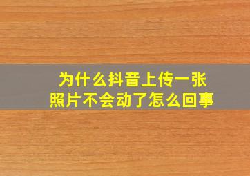 为什么抖音上传一张照片不会动了怎么回事