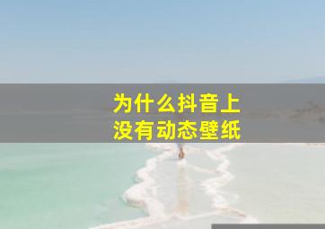 为什么抖音上没有动态壁纸