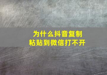 为什么抖音复制粘贴到微信打不开