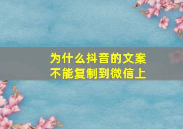 为什么抖音的文案不能复制到微信上